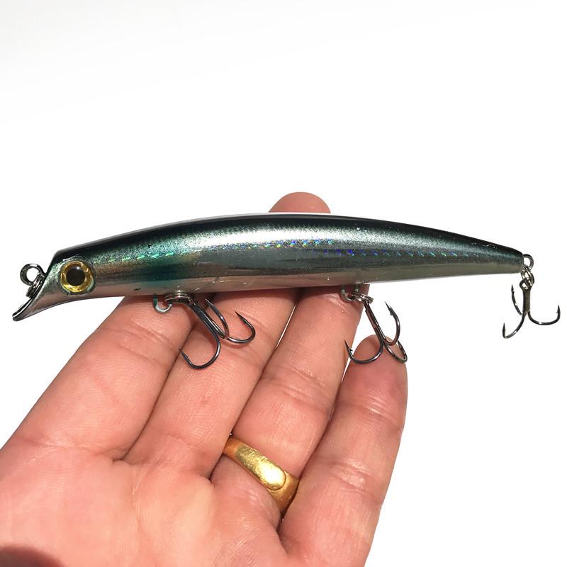 Cracked Wave Minnow Fishing Lure, 12cm/12.5g - Sea Fishing Bait with Hook