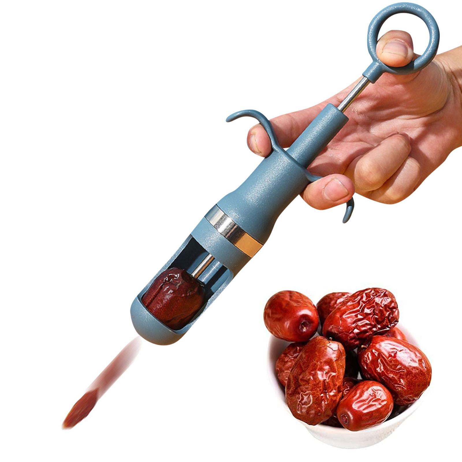 

Cherries Pitter Tool Core Remover Portable Red Dates Corer Useful Fruit Kitchen Gadget Tools One Size синий