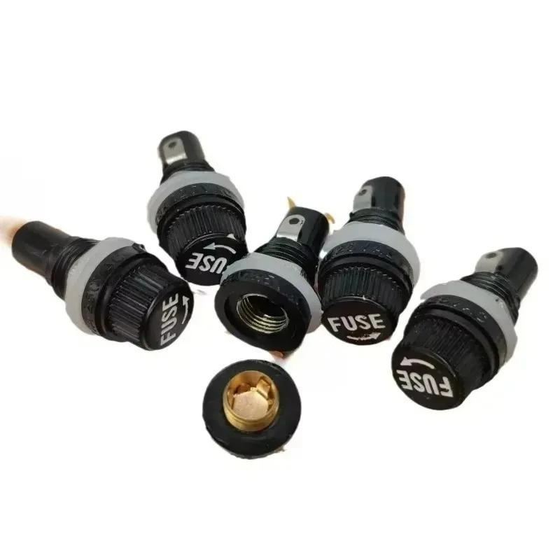 New 5 Pieces 5x20mm Electrical Screw Cap Panel Mounted Fuse Holders 125V/15A 250V/10A