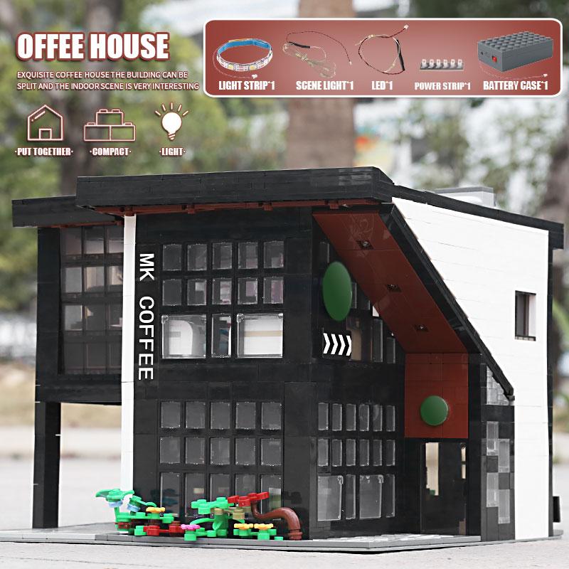 MOULD KING Street View Building Blocks The MOC-45635 MODERN CAFE Model Sets Assembly Bricks Kids Educational Toys Birthday Gifts