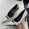 Fashion 2025 New Designer Hollow Out Women Pump Street Style Pointed Toe Party Prom Thin High Heels Sandals Spring Mule Shoes for Women