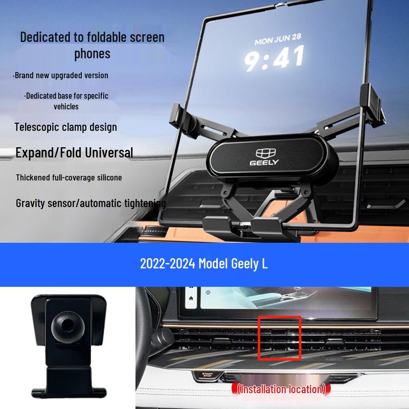 Custom Foldable Phone Holder for Geely Models: Emgrand, Boyue, Vision X1/X6, Jiaji, Binyue, Xingyue L, Xingyuan