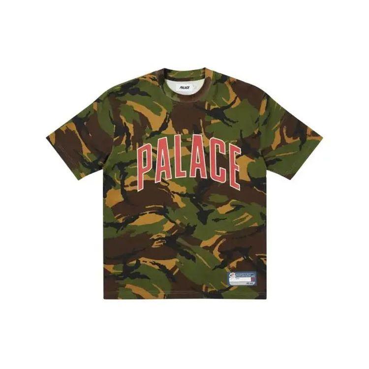 Palace Classic Large Logo Crew Neck T-Shirt Unisex Tops Camo-Green P20ES077