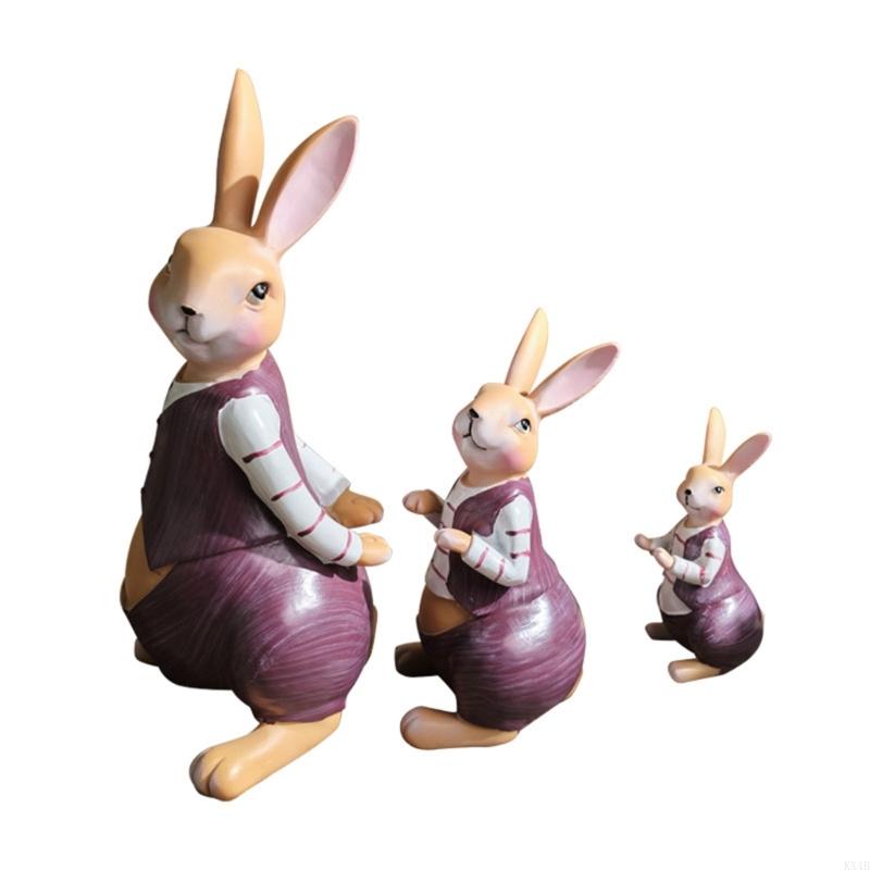 

KX4B Easter Bunny Family Figurine Resin Rabbit Statue Decorative Crafts Accessory for Indoor Outdoor Garden Yard Decoration China Mainland