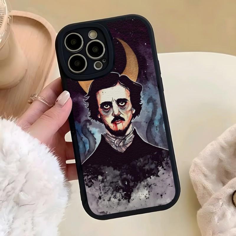 Edgar Allan Poe Phone Case For Iphone 14 Pro Max 13 12 11 Mini X Xr Xs 8 7 Puls Lambskin Silicone Cover