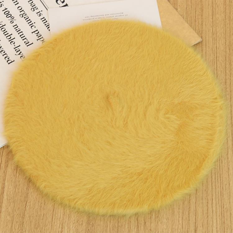 Autumn Winter New Fashion Plush Warm Good Quality Rabbit Fur Beret Winter Berets Outdoor Casual Flat Top Beret for Woman
