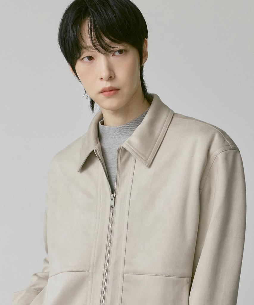 210Edit Men'S Vegan Suede Trucker Jacket [Stone]_Zg1Jp100