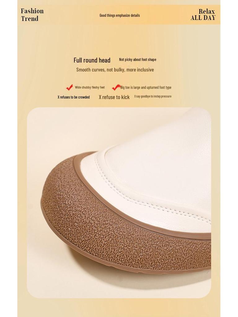 Autumn 2025 Retro Women's Genuine Leather Slip-On Shoes - Comfortable Casual Soft Sole for Moms