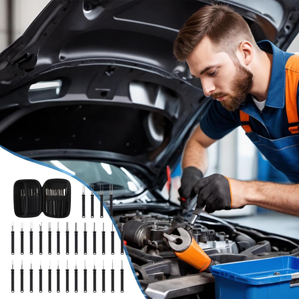 30pcs Pin terminal removal tools  Kit Pin Extractor Tool Terminal Ejector Kit Wire Terminal Release Pin Connector Removal Tool