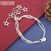 925 Sterling Silber Fünf Schlange Kette Stern Armband Mode Hochzeit Schmuck
