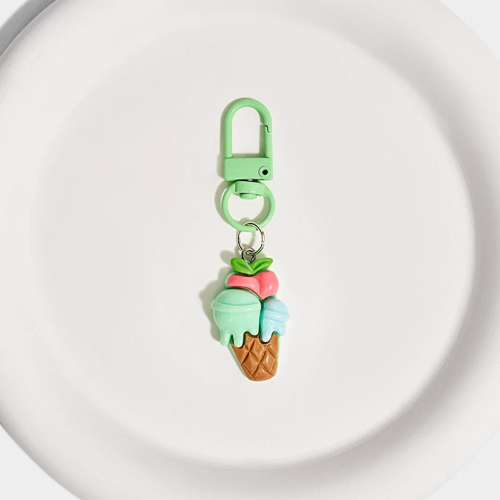 Adorable Cartoon Ice Cream Cake Keychain Pendant - Creative Birthday Gift for Girls and Students