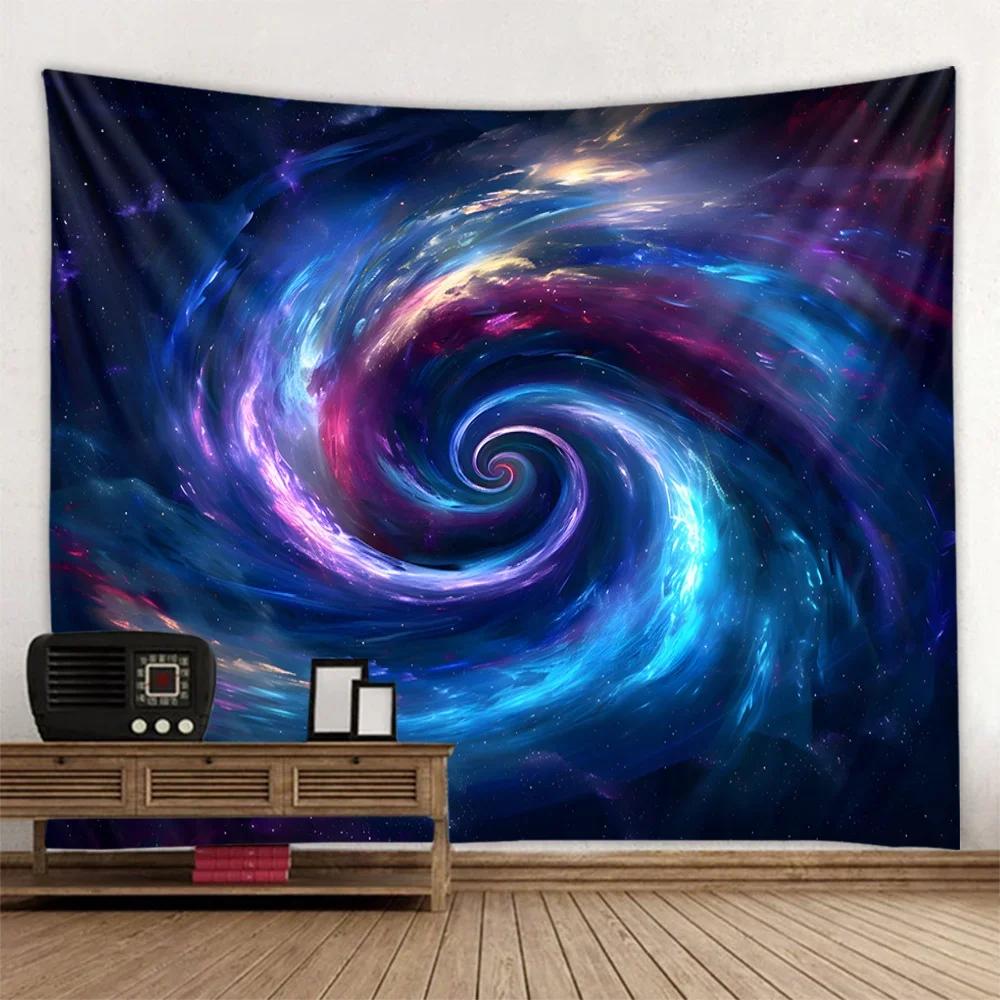 Starry Sky Wall Tapestry Home Ceiling Decoration Bohemian Style Space Planet Fabric Background Poster Bed Sheet Beach Mat