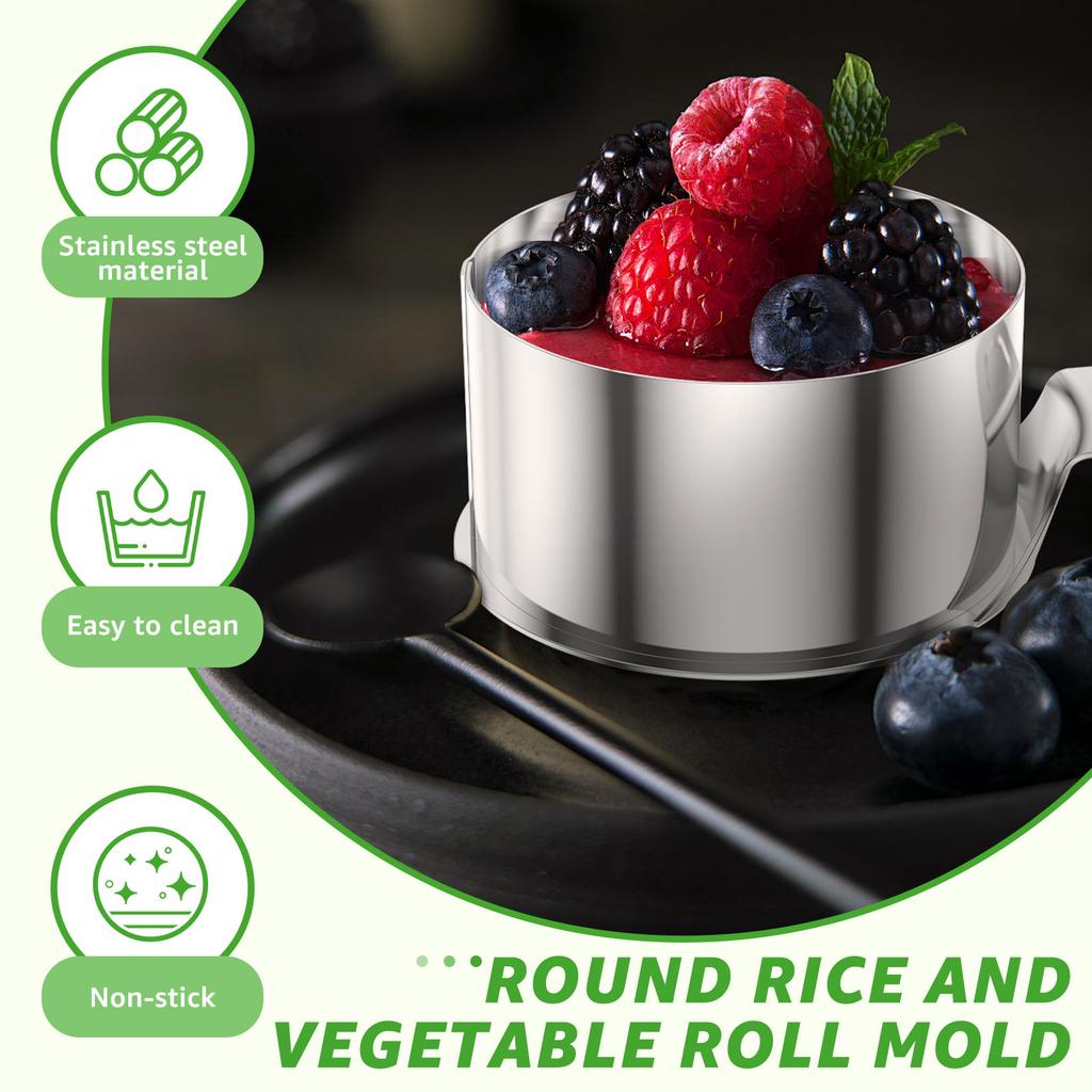 3/12 Stück Kuchenring-Formen Set Edelstahl Mousse Backringe Einfach zu lösende Dessert-Schneidringe für Bäckerei Täglichen Heimgebrauch