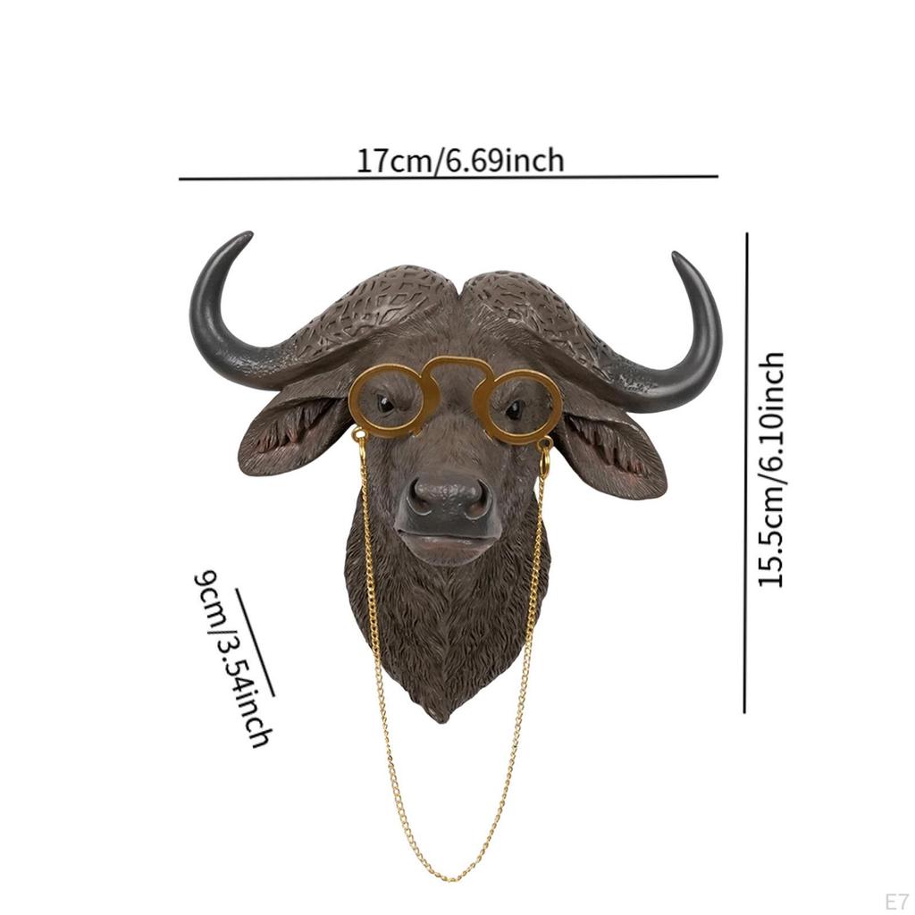 Animal Head Wall Buffalo Sculpture Decor Mount Minimalist Artistic Modern