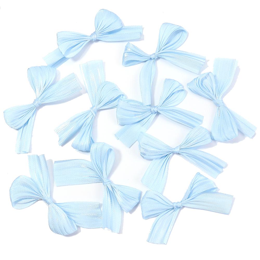 10pcs 4x5.5cm Pearlescent Satin Ribbon Bows Colorful Pleated Bowknots For DIY Wedding Party Clothing Headwear Gifts Decoration