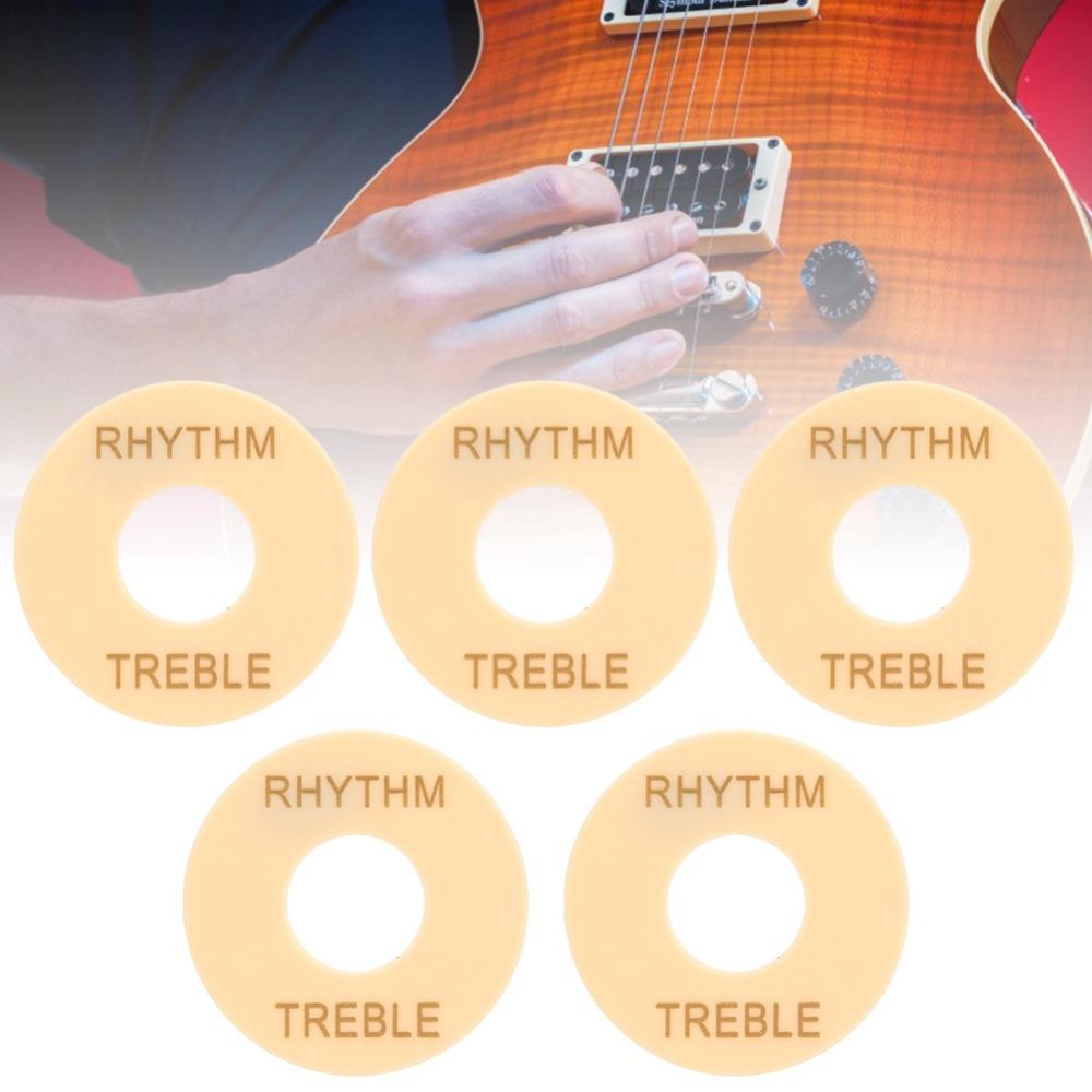 5PCS Cream+Gold Letter Toggle Switch Washer Plastic Guitar Switch Ring Electric Guitar