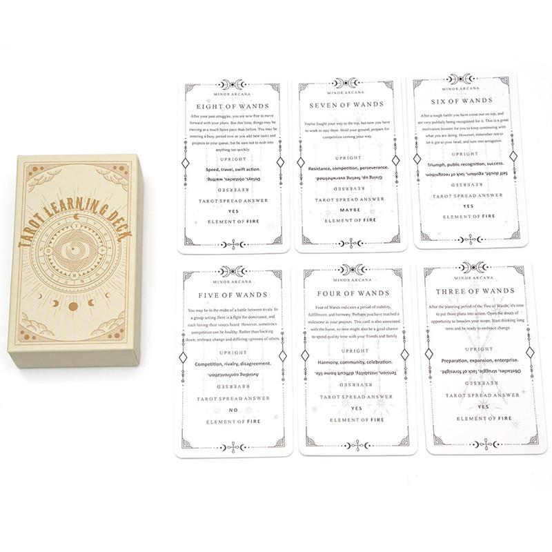 Tarot Learning Deck Cards for Family Party High Quality Fortune Telling Divination Tarot Deck 78 Cards Deck Card Game