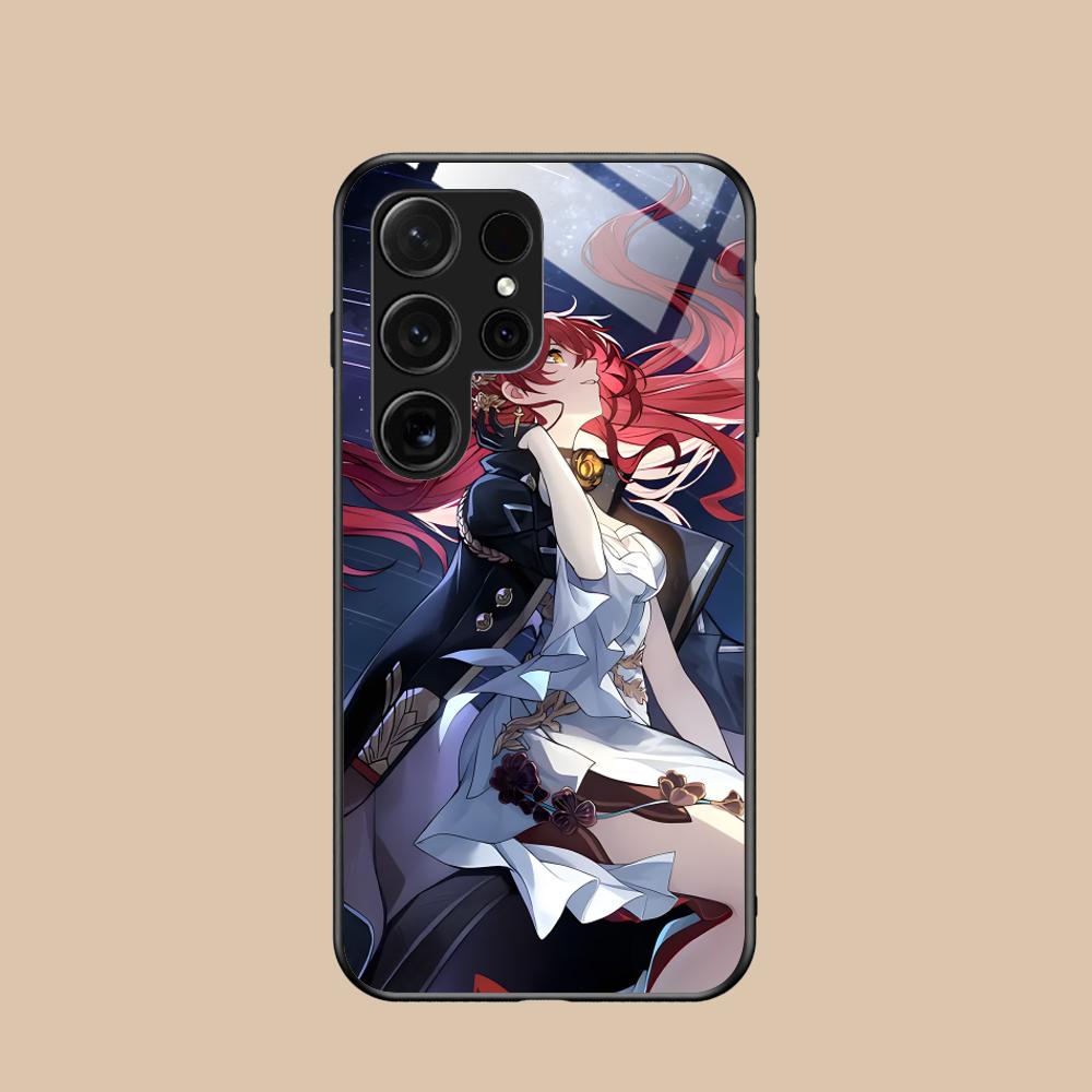 HSR Himeko Glass Mobile Phone Case for Samsung Galaxy S26 S25 S24 S23 S22 S21 S20 Note20 Plus FE Ultra Colorful Cover