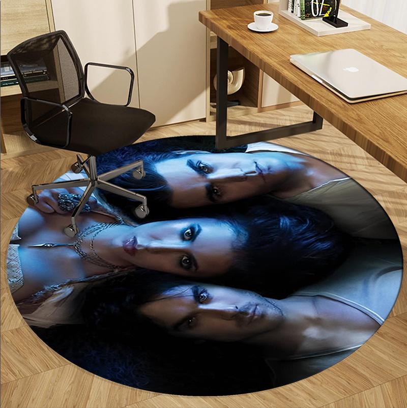 The Vampire Diaries Patroon Rond Tapijt, Binnen/Buiten Mat, voor Picknick, Speelkamer, Slaapkamer, Kantoor, Woonkamer, Huisdecoratie Tapijt, Verjaardagscadeau