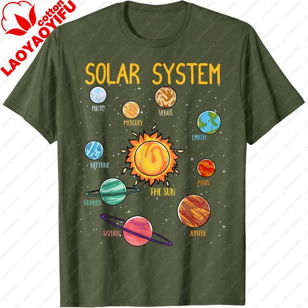 Solar System Planets Science Spacetshirt Unisex Clothing Harajuku Streetwear Camisetas