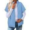 Women's Fashion Light Jacket Stand Collar Multicolor Zipper Button Coat