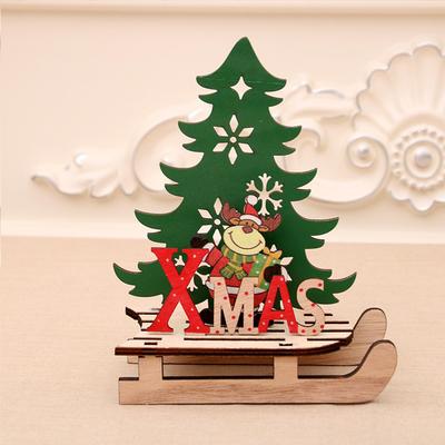 Colorful Wooden Painting Christmas Tree Sled DIY Xmas Ornaments Kids Favors 2025 Merry Christmas Navidad Happy New Year 2026
