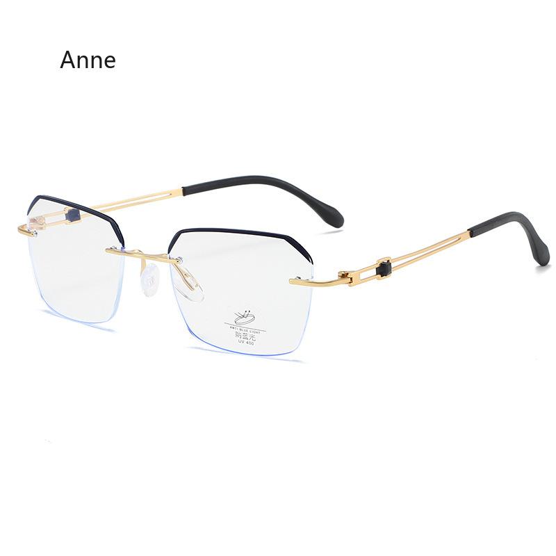 New Business Frameless Reading Glasses for Men Ultra Light Retro High-definition Glasses Anti Blue Light Presbyopia Glasses