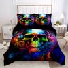 Color Skull Digital Printing Quilt Cover Bedding Home Textile Polyester Quilt Cover Three-Piece Set