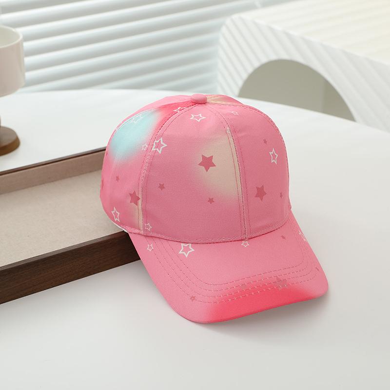 Summer Kids Baseball Cap Fashion Tie-dye Print Snapback Hat For Children Girls Outdoor Streetwear Adjustable Duck Tongue Cap