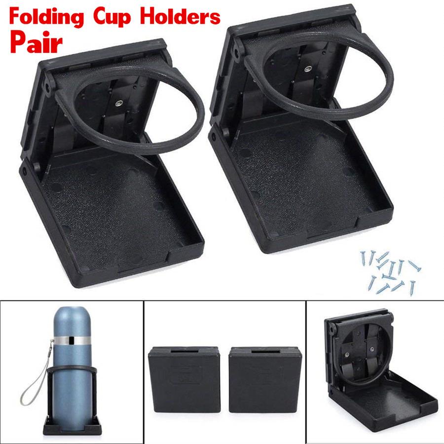 2PCS Folding Cup Holders Beverage Drinking For Car Truck VAN Boat