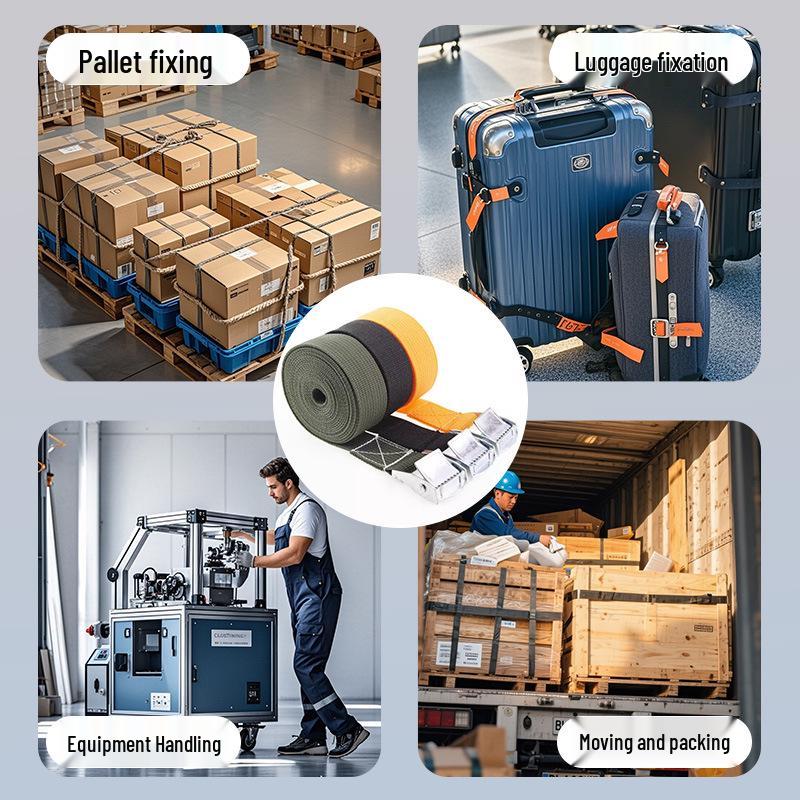 Cargo Tie-Down Straps with Alloy Ratchet and Cam Buckle for Vehicles and Luggage