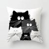 Abstract Black Cat Pattern Pillowcase Office Living Room Home Pillowcase Car Ornaments