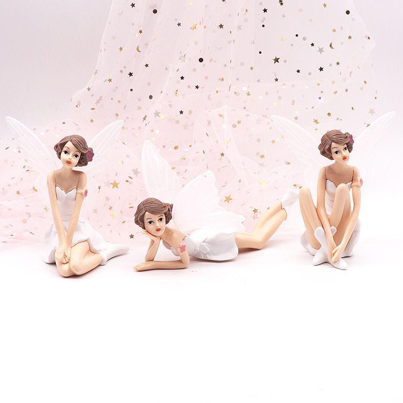 Enchanting Flower Fairy Miniature Figures With Delicate Fly Wings For Dollhouse Decor