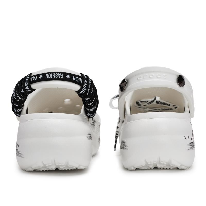 Crocs Classic Platform Clog 811 Made Bear Honey Special Shoe Box Straps Violent Bear M Bean Detachable Accessories Women's Black White