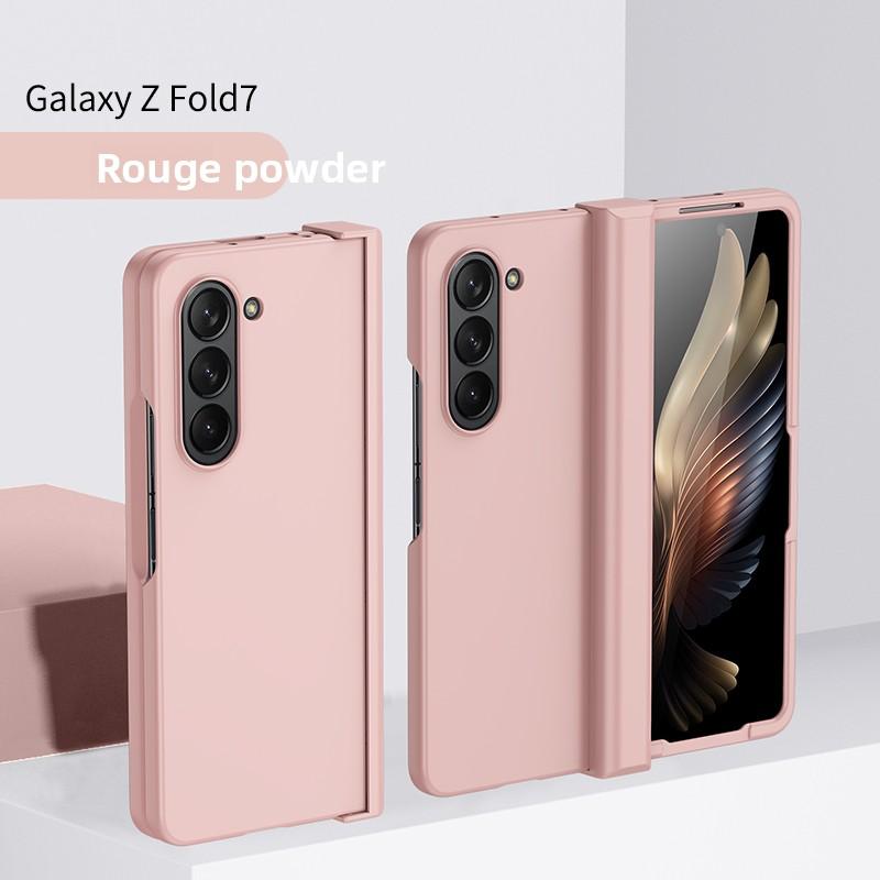 PC Skin Texture Hard Shell Phone Case for Samsung Galaxy Z Fold 7 6 5 3 4 ZFold7 with Hinge Protection Cover