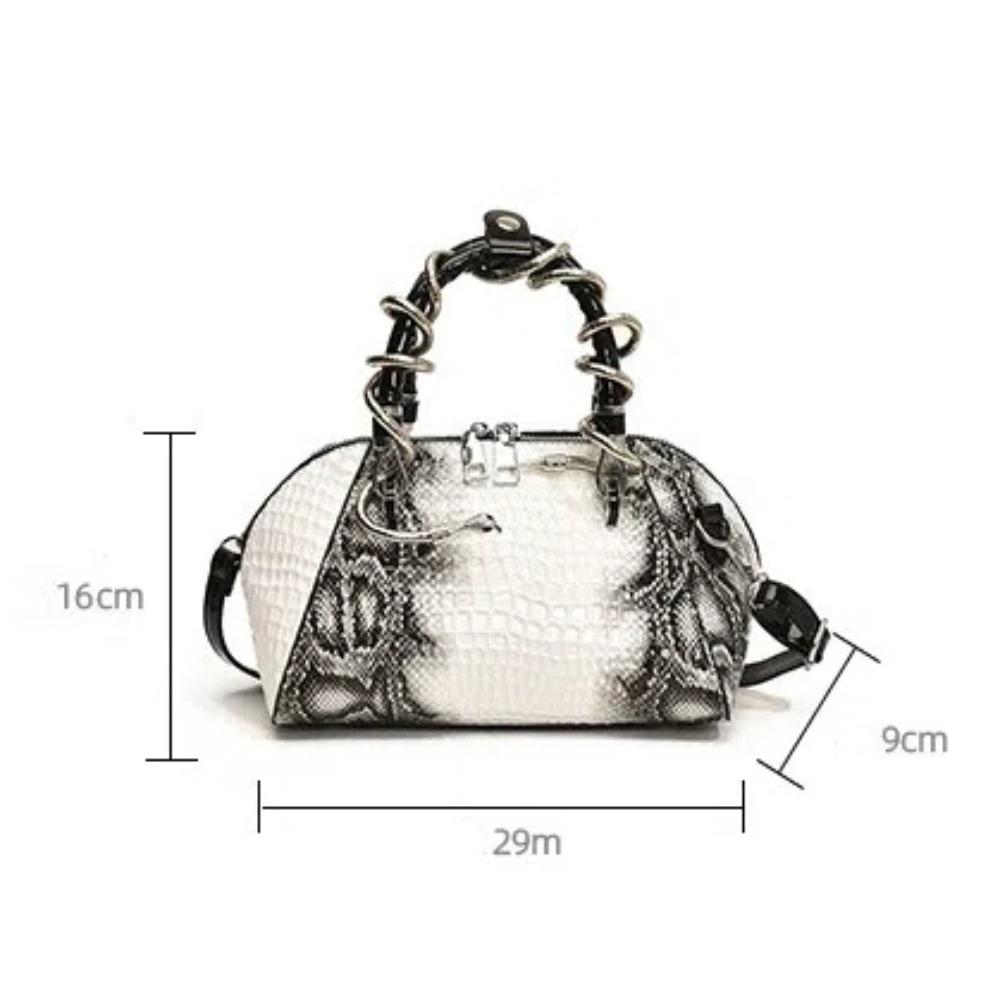 New Stone Pattern Women's Bag Handbags Large Capacity Crossbody Shell Bag With Snake Hardware Top-handle Shell Bag