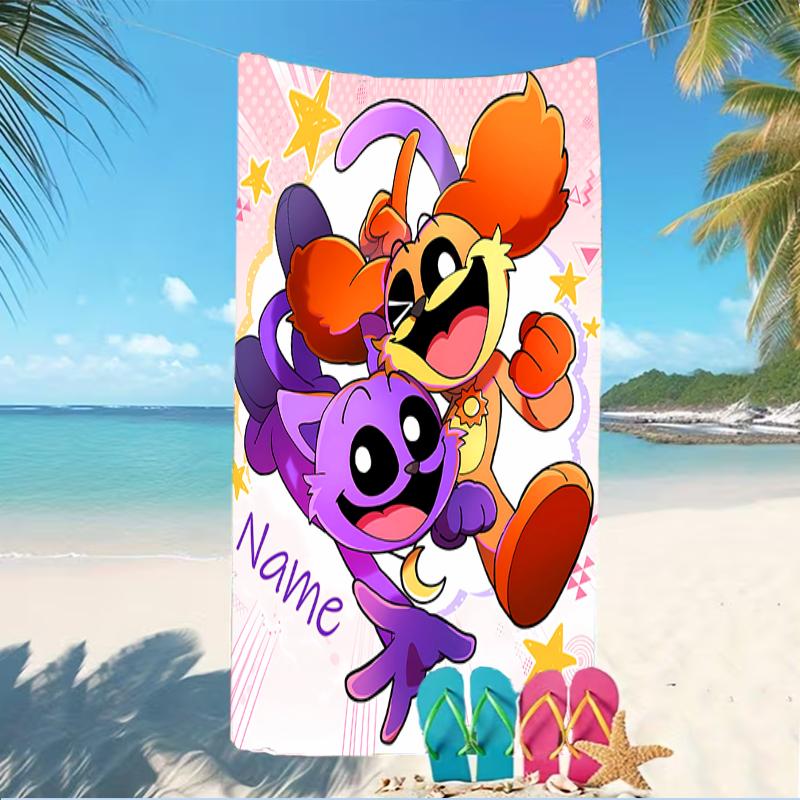 Customizable Personalized Beach Towels Smiling Critters Themed designs.Suitable for the Beach, Yoga, Sports;ideal As Beach Accessories