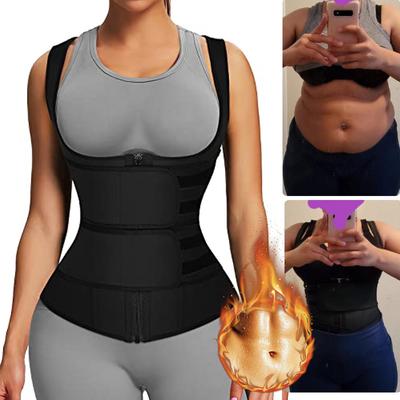 Women Compression Vest Sauna Sweat Suit Waist Trainer Belt Slimming Shirt Body Shaper Workout Tank Tops Shapewear Fitness Sauna Undershirt