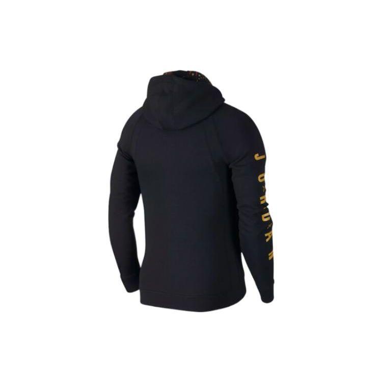 Air Jordan Chinesisches Neujahr Feuerwerk Kapuzen-Reißverschluss Freizeitjacke Herren Oberbekleidung Schwarz AO1922-010