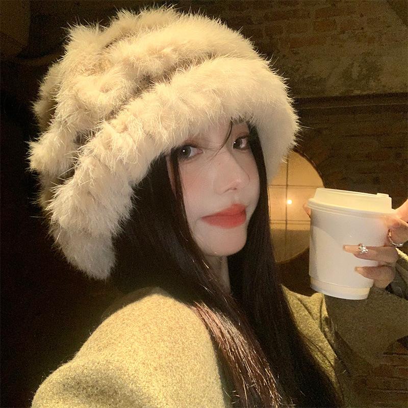 Fashionable And Insulated Fisherman Hat For Women Stylish Rabbit Fur Design For Fall Winter Wear