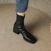 Krazing Pot Mikrofaser Herbst Winter Schuhe Dicke Mittelhohe Absätze Größe 43 Chelsea Boots Aprikose Reißverschluss Stiefeletten