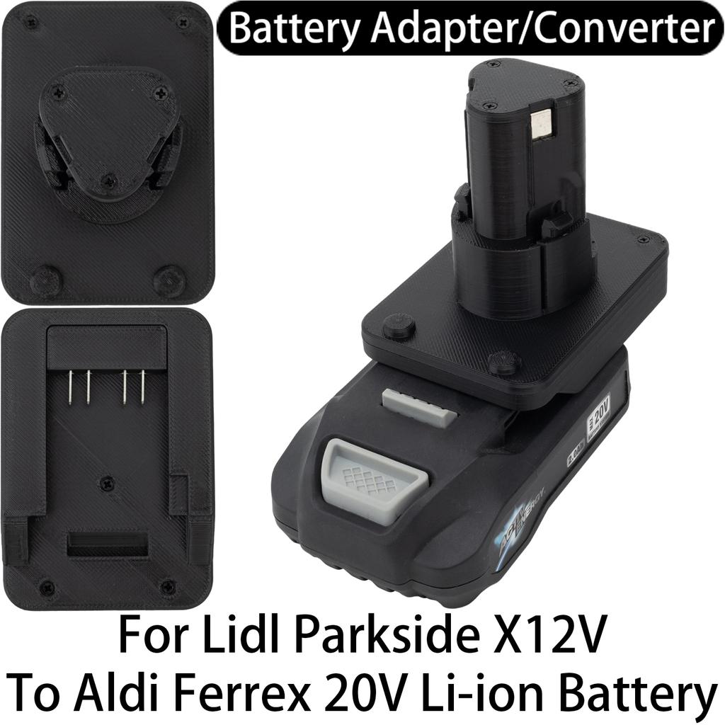 Adapter For Lidl Parkside X12V Li-ion Tool To Makita 18V LXT/DeWalt 18/20V//Milwaukee 18V/Aldi Ferrex 20V Li-ion Battery Adapter