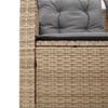L shaped garden sofa set with table and cushions beige poly rattan