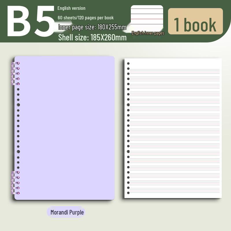 B5 Thick Loose-Leaf English Notebook for Elementary School - High-Value, Handwritten Practice Book