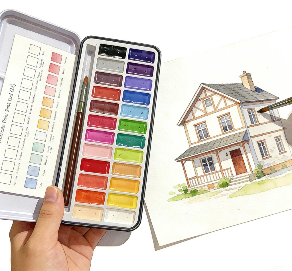 Professional Painting Watercolor Pigment Set, High-Quality Art Tools with Vibrant Paints And Brushes, Perfect for Party Gifts