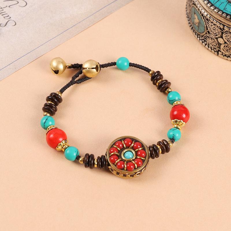 Tibetan Ethnic Beaded Wind Chime Bracelet - Unisex Retro Nepalese Style