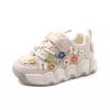 Fashion Leather Sneakers for Girls Children Casual Sports Shoes Floral Pattern Shoes for Kids Comfortable Walking Shoes