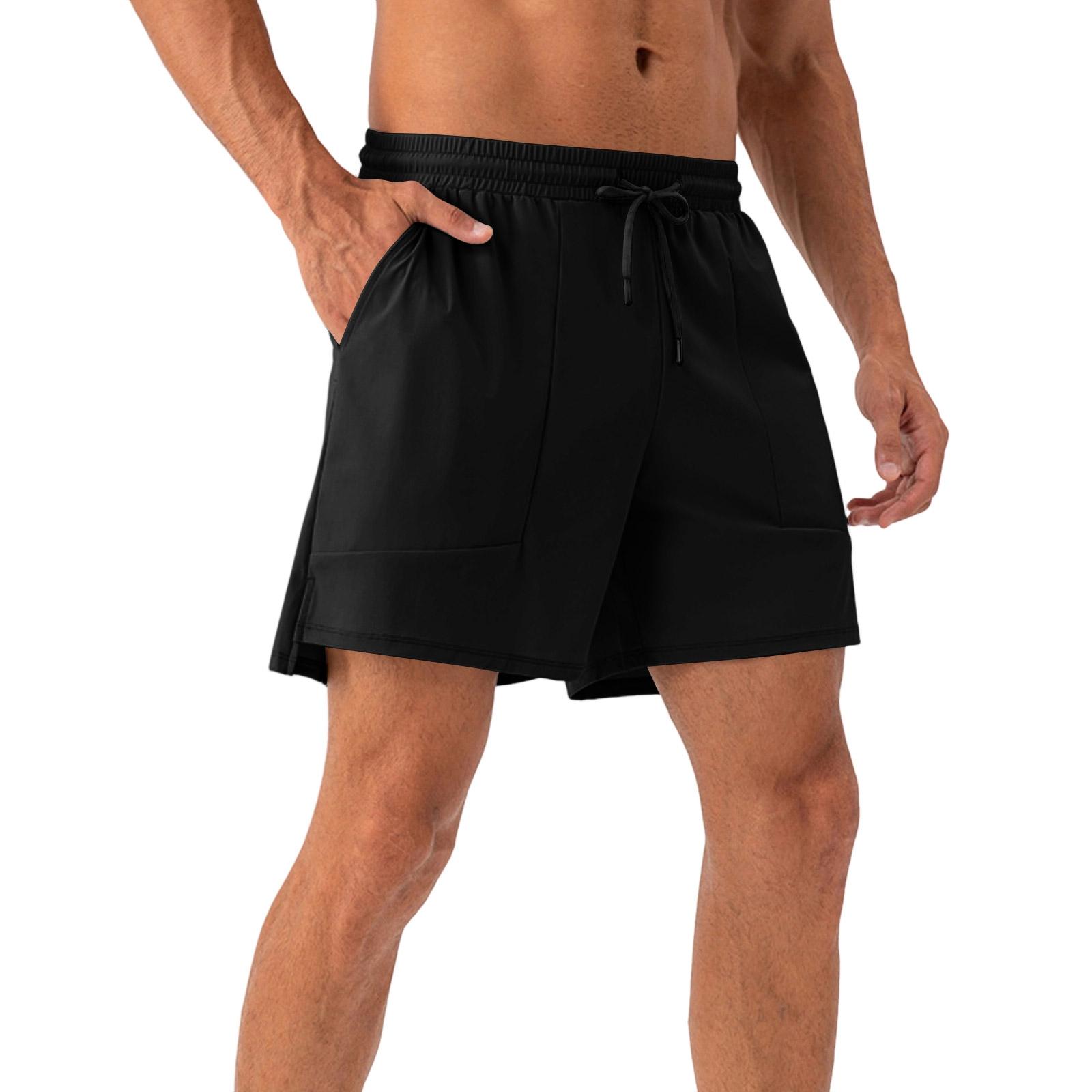 

Men s Lightweight, Breathable, Cool-Feeling Training Shorts - Men s Elastic Waist, Quick-Drying Running And Fitness Sports Shorts L чёрный