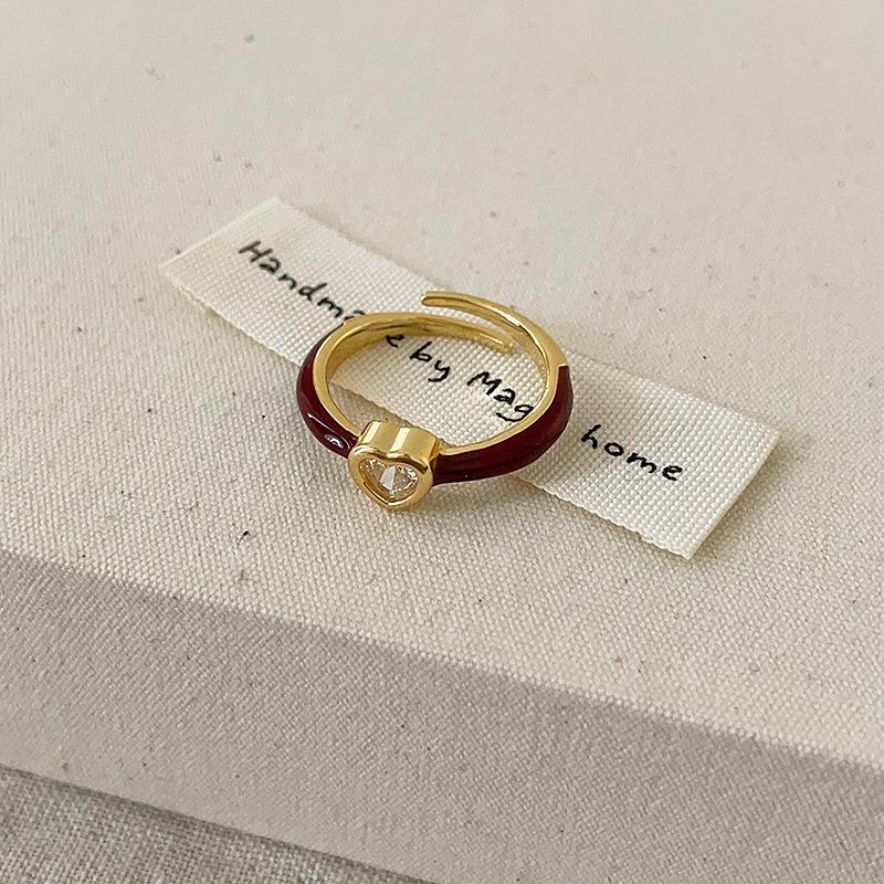 

Двухслойное кольцо Love 2023: Элегантный дизайн капельной глазури для женщин