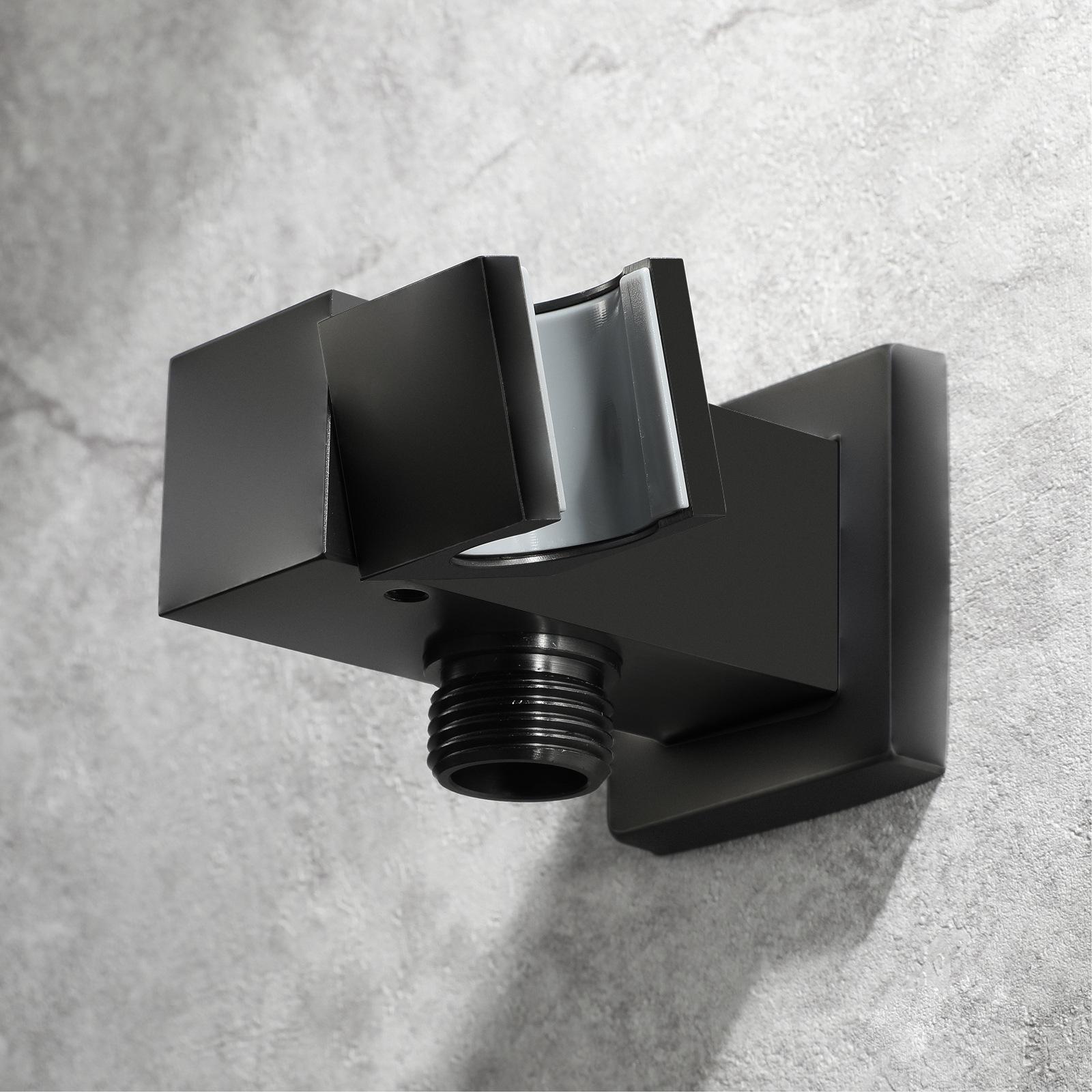 

Bathroom Handheld Shower Head Holder Rack Bracket Wall Connector Wall Outlet Elbow Brass Wall Mounted Hand Shower Support чёрный